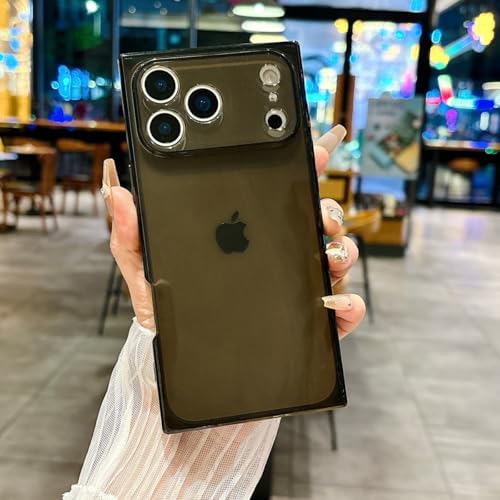 Coque silicone souple iPhone 15 Pro transparent rectangulaire à quatre coins droits