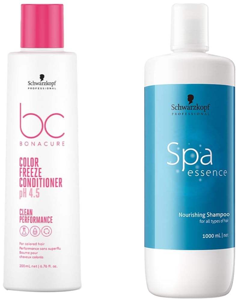 Schwarzkopf Professional Bonacure Ph4.5 Color Freeze Conditioner For Color Treated Hair Type |Floral, 200 Ml, 1 Count & Schwarzkopf Professional Spa Essence Nourishing Shampoo | 1000 Ml-image-15