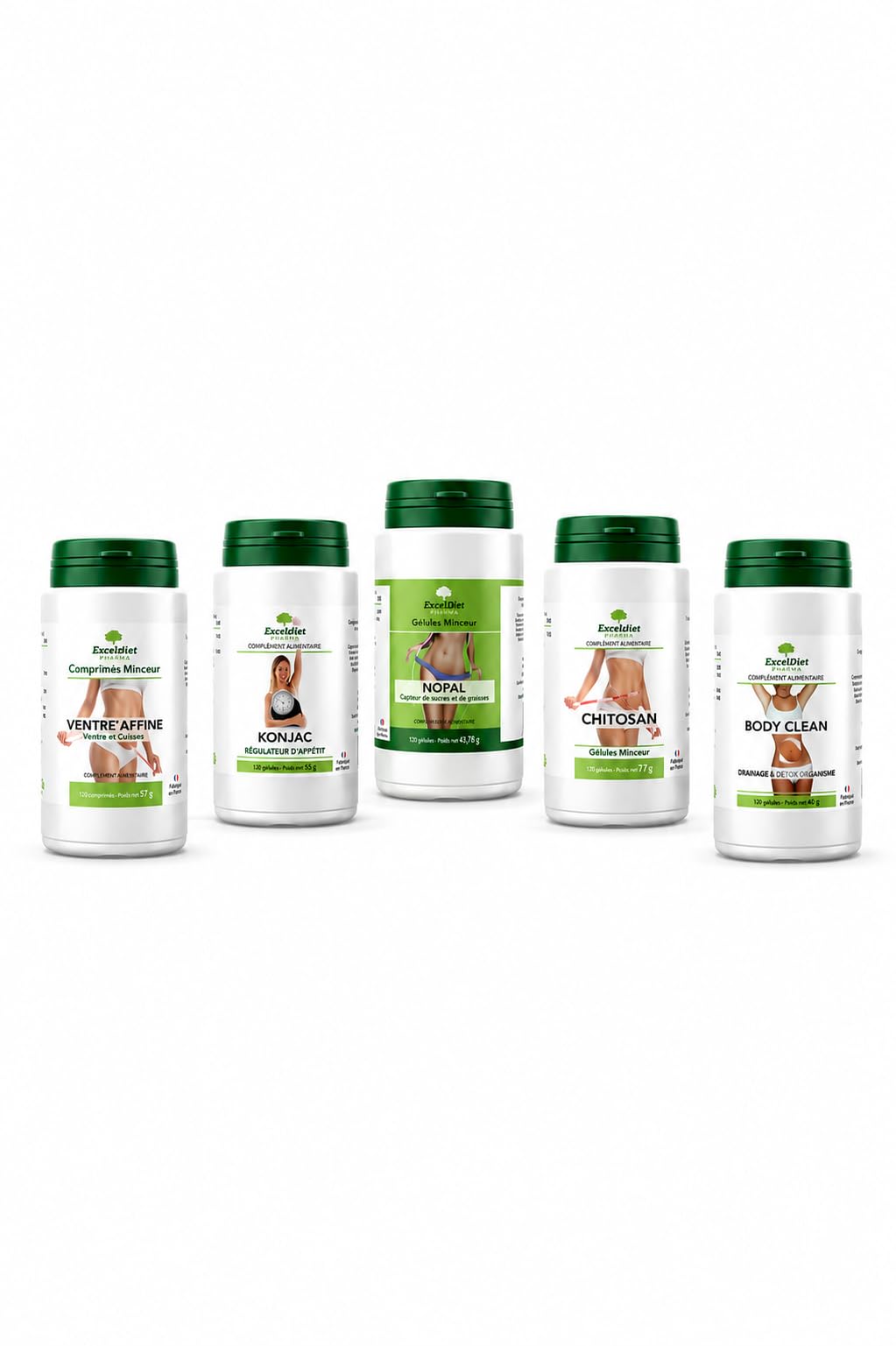 Cure 90 Jours Contrôle du Poids – 600 Gélules et Comprimés – Nopal, Chitosan, Konjac, Body Clean et Ventre Affiné – Formule Homme et Femme