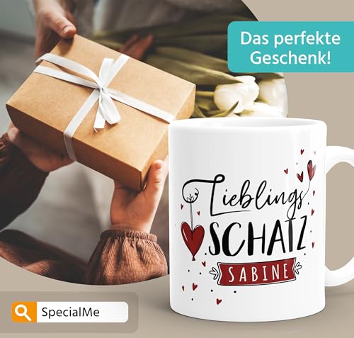 SpecialMe® Tasse Lieblings-(style_variation_string) personalisierbar mit Namen persönliche Geschenke kleines Dankeschön Weiss Keramik-Tasse – Ansicht 4