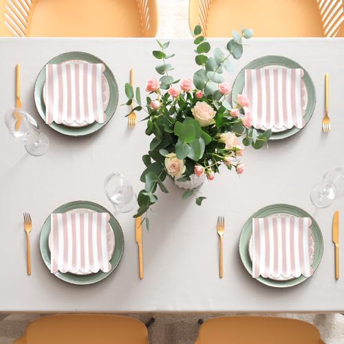 Serviettes de cocktail jetables à bords ondulés pour décoration de table douce