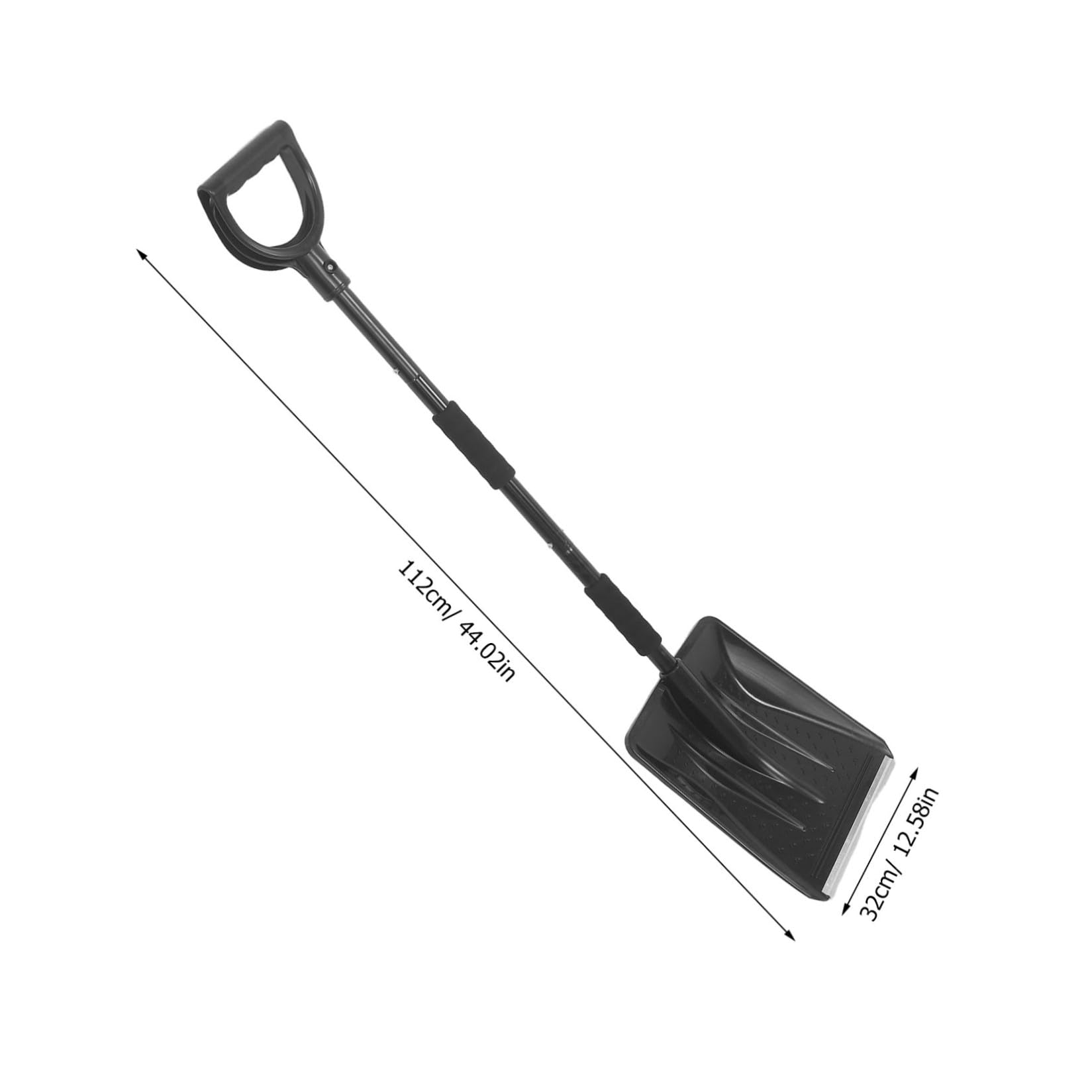 Artibetter Pala da Manico Ergonomico Staccabile Portatile in Inossidabile Design Compatto Nero per Auto e Giardino Emergenze Invernali