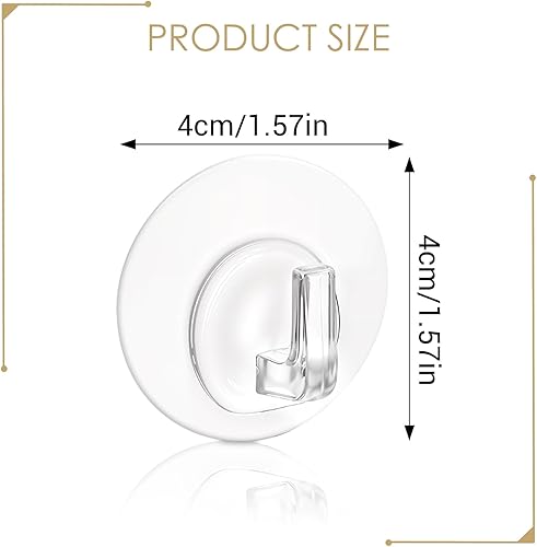 Miniatura 2 de 30 ganchos adhesivos transparentes, ganchos de pared resistentes de 22 libras, ganchos de puerta de pared pequeños, ganchos adhesivos de acrílico