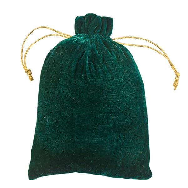 Dulhan DLC set of 5 Velvet Potli Bags for Return Gifts, 5x7 inch Green color pouch for Wedding gifts, Women Jwellery Handbag - Image 7