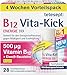Produktbild tetesept B12 Vita-Kick Trinkampullen - Monatspackung à 28 Trinkfläschchen - Nahrungsergänzungsmittel für schnelle Energie & Leistungsfähigkeit  Vitamin B12 Ampullen mit Eiweiß-Bausteinen