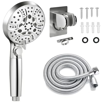 WATFIGBY RV Shower Head with Hose, Shower Head with Handheld, 10 Modes High Pressure Shower Heads for Home/RV/Camper/Travel Trailer, Handheld Shower Head Holder and Extra Long 5ft Stainless Steel Hose