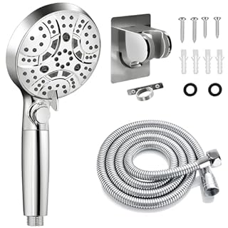 WATFIGBY RV Shower Head with Hose, Shower Head with Handheld, 10 Modes High Pressure Shower Heads for Home/RV/Camper/Travel Trailer, Handheld Shower Head Holder and Extra Long 5ft Stainless Steel Hose