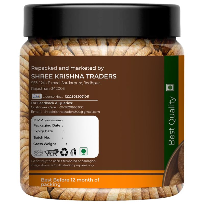 Image of Nutkosh Premium Afghani Anjeer 200 gm | Naturally Soft Juicy Dried Figs | Rich Source of Iron, Fiber & Calcium | Anjeer For Shake /Fig Juice | Jar Pack