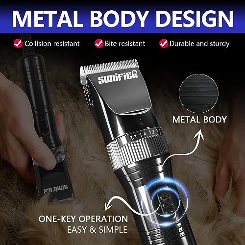 Professional Dog Grooming Clippers for Thick Coat – Sheep Shears for Dogs with Thick Hair – Pet Grooming Clippers for Cats, Sheeps, Horse (Black) Professional Dog Grooming Clippers for Thick Coat – Sheep Shears for Dogs with Thick Hair – Pet Grooming Clippers for Cats, Sheeps, Horse (Black)