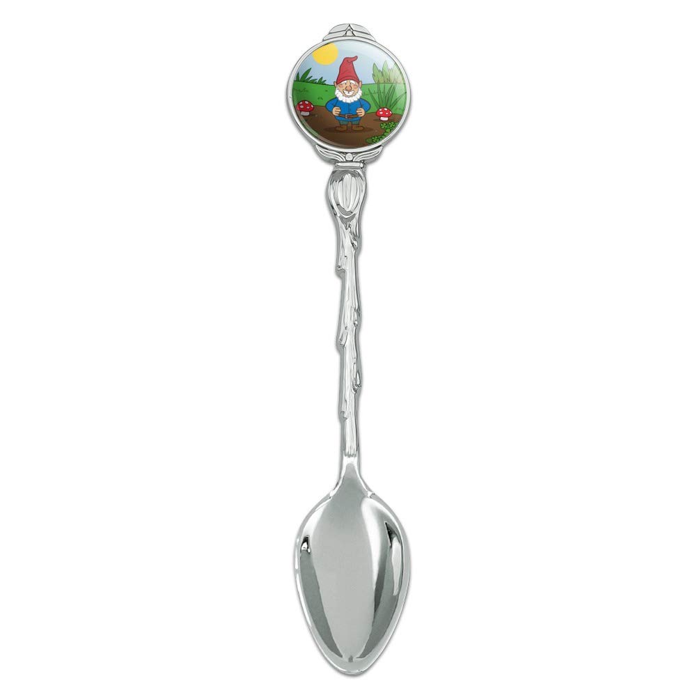 Garden Gnome with Toadstools Novelty Collectible Demitasse Tea Coffee Spoon
