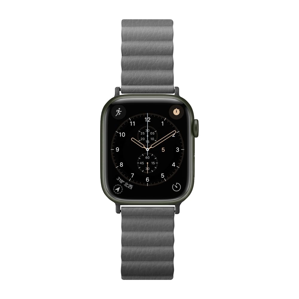 Apple Watch 49 / 46 / 45 / 44 / 42mm用 ULTRA 2 / 1対応 PUレザーマグネットバンド グレー PG-AW49MG04GY