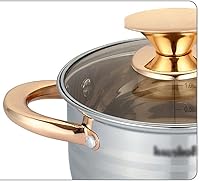 Vista 6 de Olla de cocina, sartén, 6 utensilios de cocina de 12 piezas, juego de utensilios de cocina de acero inoxidable espesado, olla de leche, juego