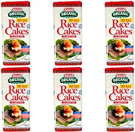 (6 Pack) - Kallo - Thin Rice Cakes No Added Salt | 130g | 6 Pack Bundle