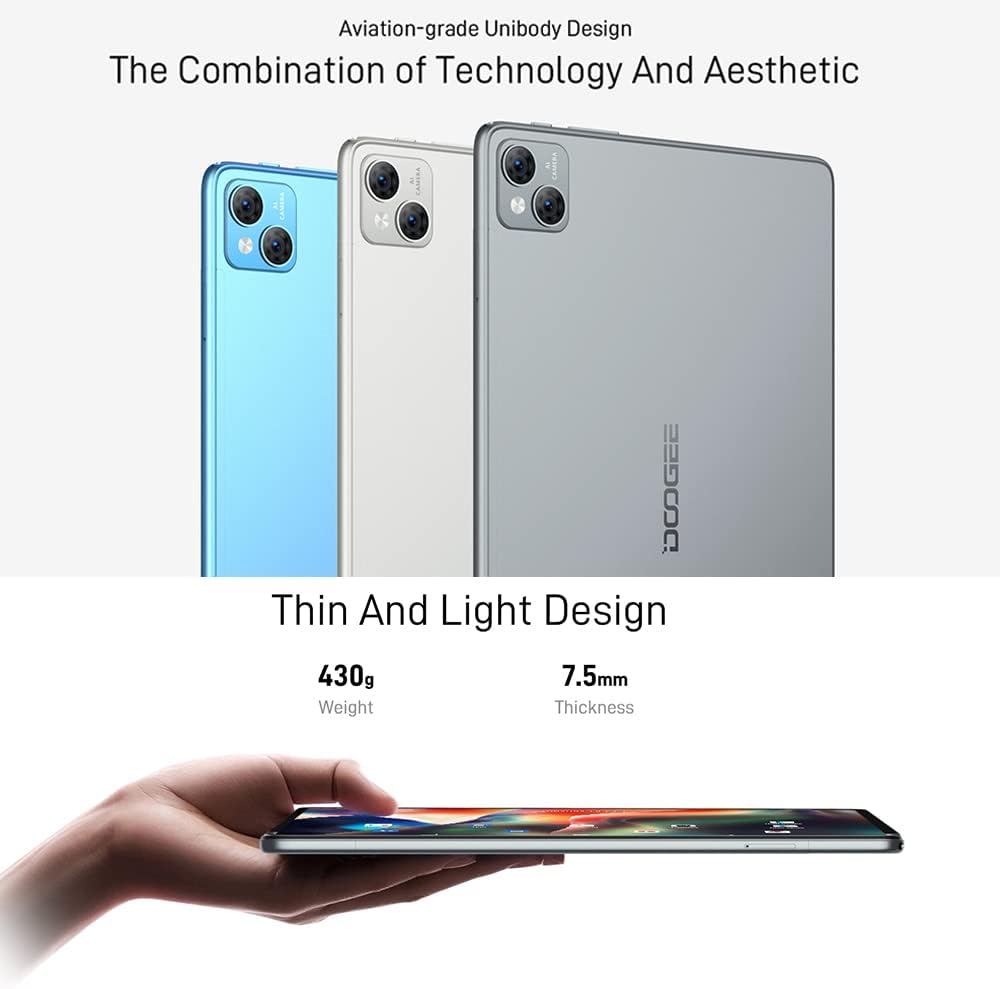 DOOGEE T10 Tablet 10,1 pollici Android 12, 15GB RAM+128GB ROM(TF 1TB), TÜV SÜD Rheinland Protezione Occhi, 2 Altoparlanti Hi-Res Audio, 8300mAh, 13MP+8MP, 2.4/5G WiFi + Dual 4G LTE, GPS,OTG, Blu DOOGEE T10 Tablet 10,1 pollici Android 12, 15GB RAM+128GB ROM(TF 1TB), TÜV SÜD Rheinland Protezione Occhi, 2 Altoparlanti Hi-Res Audio, 8300mAh, 13MP+8MP, 2.4/5G WiFi + Dual 4G LTE, GPS,OTG, Blu