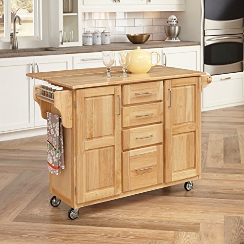 Home Styles Kitchen Center with Breakfast Bar, Natural Finish