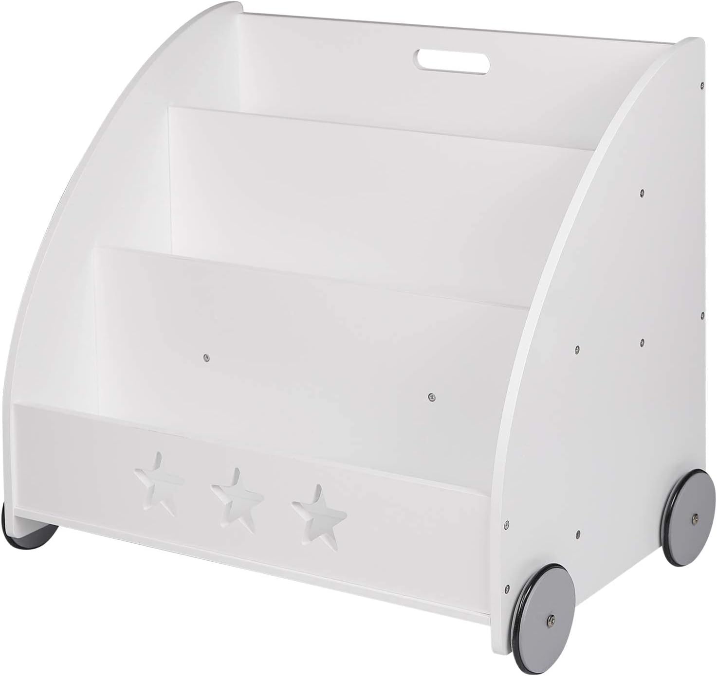 WOLTU 3 scaffali, Libreria Piccola in Legno per Bambini, Scaffale Porta