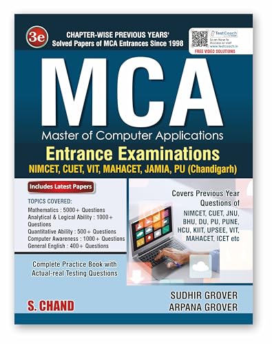 Image of MCA Entrance Exam Book 2025 | Covers Mathematics, Analytical and Logical Ability, Quantitative Ability, Computer Awareness, General English | Previous ... PYQ | Complete Study Package | NIMCET, CUET