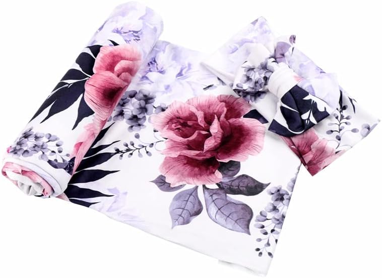 Miniatura 6 de Galabloomer Conjunto de diadema para recién nacido, manta para recién nacido, diseño de flores