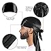 3PCS Silky Durags Pack for Men Waves, Satin Doo Rag, Award 1 Wave Cap,S