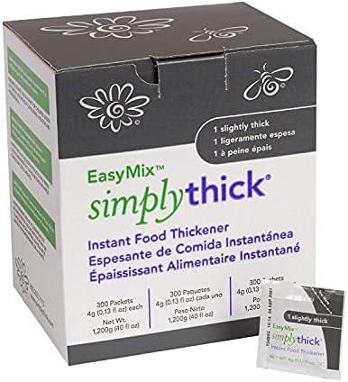 SimplyThick EasyMix | 300 Count of 4g Individual Packets | Gel Thickener for those with Dysphagia & Swallowing Disorders | Creates An IDDSI Level 1 - Slightly Thick Consistency