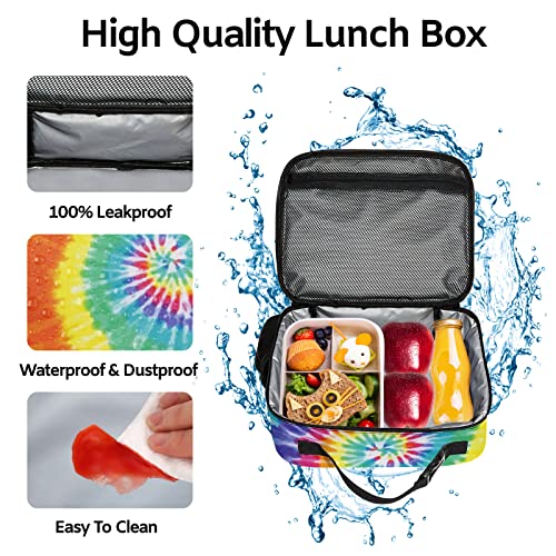 Zisnepq Rainbow Tie Dye Lunch Box For Women Girls Kids Insulated Lunch Bag Large Leakproof Lunch Totes With Water Bottle Holder Pockets Keep Hot Or Cold Snacks Lunch Sack Gifts #TOP5