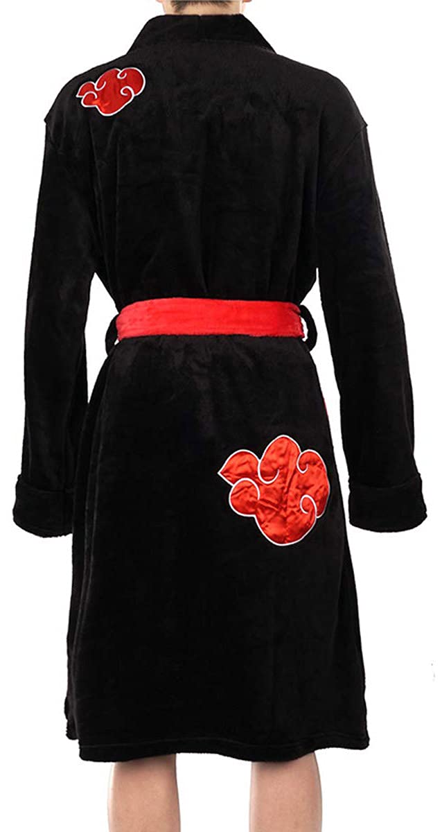 Yanny Uchiha Itachi Akatsuki - Accappatoio da uomo, morbido, biancheria da notte in flanella, anime, cosplay, pigiama, kimono