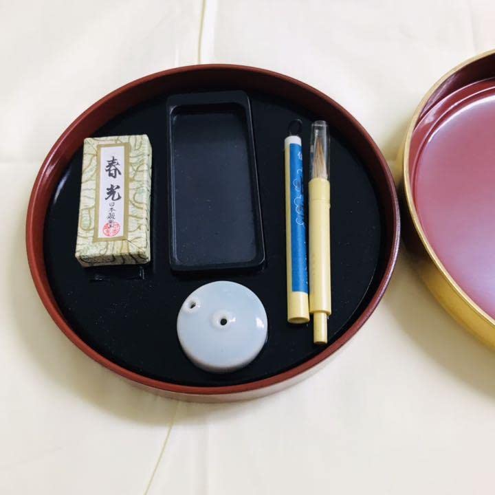 Amazon.co.jp: 工芸漆器 七宝 山中漆器 書道セット : おもちゃ