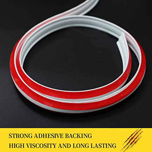 Flexible Wall Molding Trim, Peel and Stick Caulk Strip for Wall Corner,Floor,Ceiling,Tile Edge(White)