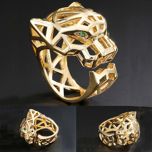 14K Gold Open 3D Mesh Leopard Head Ring & Stylish Personalised Ladies Jewellery Holiday Gifts4