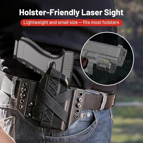 EZshoot Sub-Compact Pistol Laser Sight, Red Laser Sight for Pistol Handgun, Rechargeable Low Profile Laser Beam for 21MM Picatinny Rail Mount, Strobe Mode Available, Ambidextrous Switch - 3