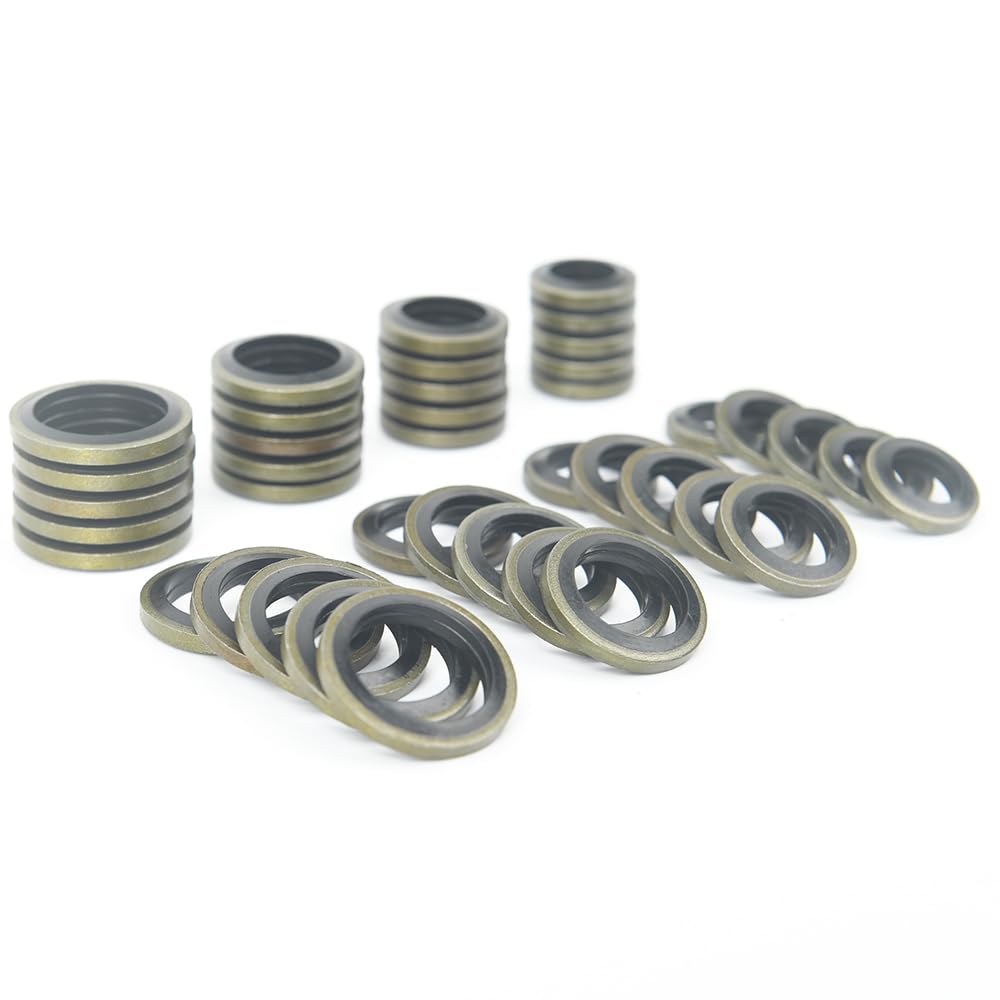 3918188 4934278 3963983 3963988 Fuel Sealing Washers Compatible with Dodge Cummins 12V 24V 5.9L 6.7L Fuel System Seal Fit for Banjo Bolt 8mm 10mm 12mm 14mm (40pcs,Each of 10)