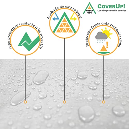 Miniatura 3 de Coverup! Lona Impermeable Blanco 2x3 M 200 G M Con 10 Gomas De Sujeción Y Ojales Aluminio Resistente Uv Y Desgarros Cobertura Exterior Premium