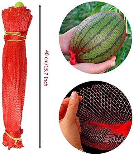 100 Pcs 15.7 Inch frutas rede rede de melancia redes com cordão bolsa de rede sacos pendurados reuti