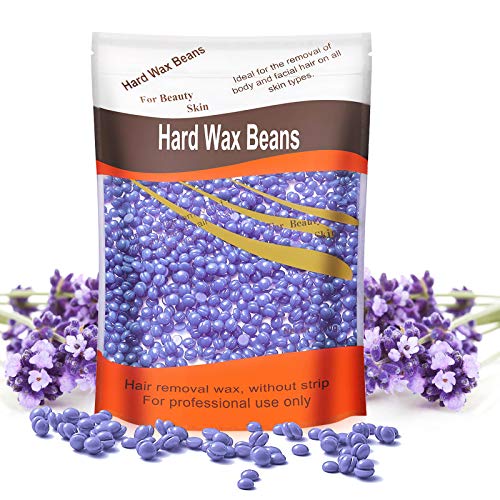 Hard Wax Beans, WanderLand Hard Wax Beans for Painless Hair Removal, Brazilian Waxing for Face, Back, Chest, Legs at Home 300g, Large Refill Pearl Beads for Wax Warmers (Lavender)
