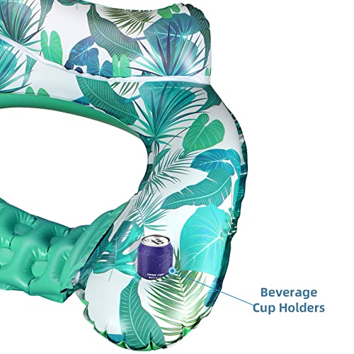 Kakashi 2-Pack Pool Float Chair, Adult Size Inflatables Floaties For Swimming Pool, Lake Pool Lounger With Cup Holder, Beach Pool Toy Swim Rafts #TOP2