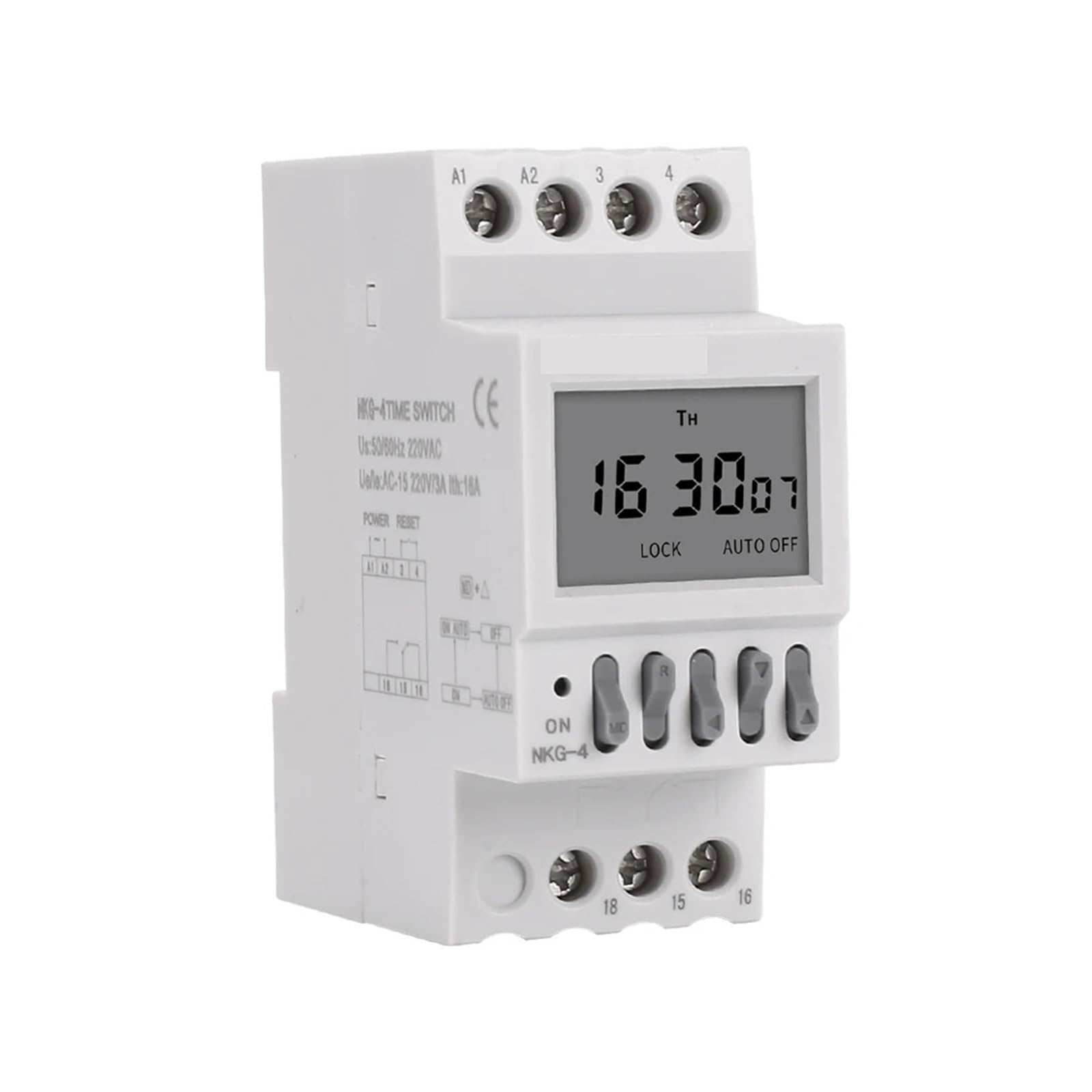 Temporizador de riel DIN, controlador de timbre escolar, interruptor de tiempo electrónico programable semanal digital, temporizador de timbre automático de 220 V