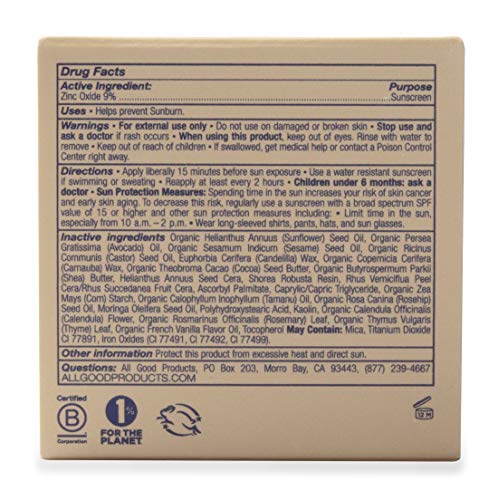 All Good Get Glowing Lip & Cheek Tint - Spf 15 Vegan Mineral Face Makeup Tinted Balm, Cream Blush, Organic Sustainable Botanical Ingredients (Coral) #TOP4