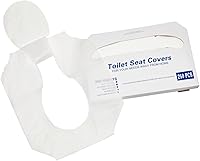 Vista 6 de Fundas de papel desechables para asientos de inodoro, dispensadores de tapa de inodoro plegada a la mitad, color blanco, 4 paquetes de 250, 14