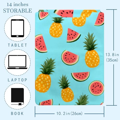 Funda para portátil de 13.8x10.2 pulgadas en terciopelo azul Summer Fruits 4