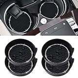 Amooca Car Cup Coaster Universal Non-Slip Cup Holders Bling Crystal Rhinestone Car Interior Accessor