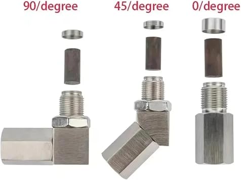 Car O2 Lambda sensor Carbon Steel Oxygen Sensor Adapter Car Check Engine Light Fix Catalytic Mesh Oxygen O2 Sensor Spacer Adapter Air Fuel Ratio Lambda O2(C)
