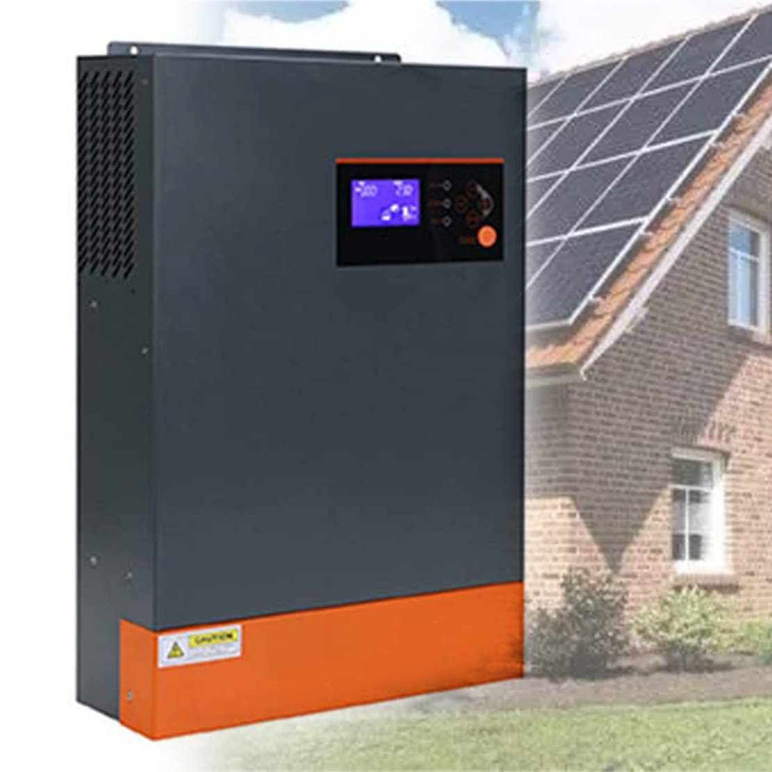 Hybrydowy falownik solarny 5500W 48V DC do 220V/230V AC Falownik z czystą falą sinusoidalną Inwerter solarny Off Grid z kontrolerem ładowania słonecznego 80A, obsługuje 9 falowników równolegle