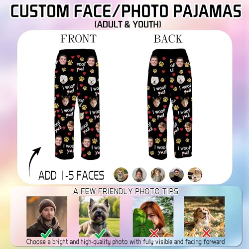 Custom Pet Pajama Personalized Pajamas Pants with Picture Name Customized PJS Pants Trousers for Men Women Family2