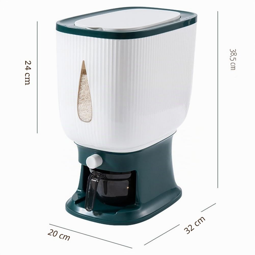 Dispensador de cereales de 10 kg, dispensador de arroz, dispensador de copos de maíz, contenedor de copos de maíz, caja de detergente, dispensador de cereales, contenedor de arroz, contenedor