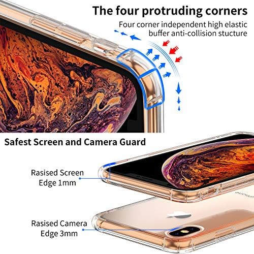 Garegce Case for iPhone XS Max with 2 Packs Screen Protectors, Clear Shockproof Silicone Bumper Phone Case, Soft TPU Anti Scratch Protective Cover for iPhone XS Max - 6.5 inch - Clear