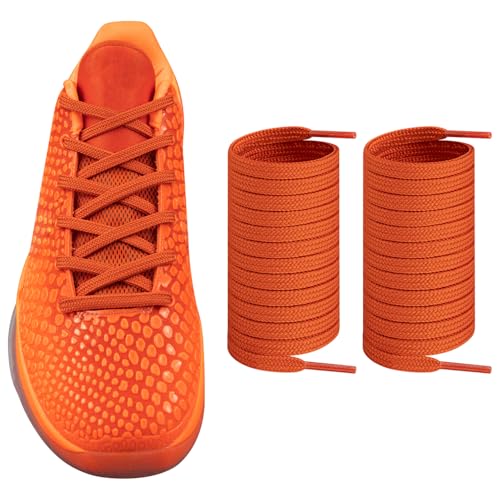 [Endoto] �V���[���[�X for Kobe 6 for �R�[�r�[6�A7MM �t���b�g �����p �X�j�[�J�[ �C�R �C�Ђ� ���Ђ� Shoe Laces Shoelaces(�F:�I�����W�A�T�C�Y:137.2cm)