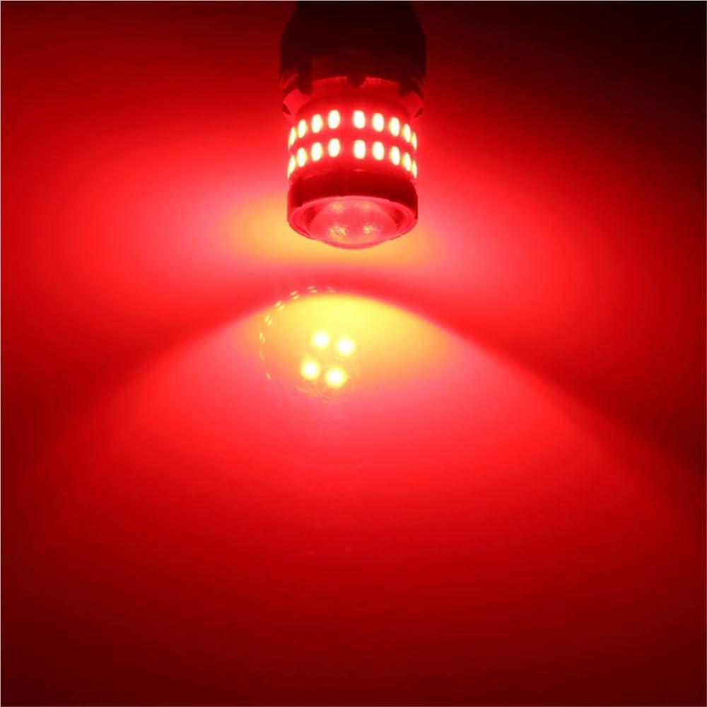 2 pezzi 1156 BA15S P21W LED luci diurne di retromarcia e freno Canbus for auto, luce di retromarcia, luce di retromarcia, lampadina rossa e bianca.(Red)