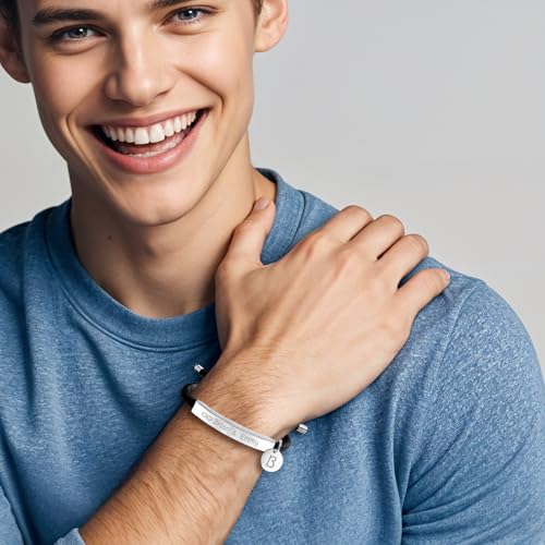 Custom Bracelets with Names, Personalized Bracelets for Women, Custom Engraved Bracelet for Men Customized Adjustable Handmade Bracelets Personalized Valentines Day Gifts for Her Couple4