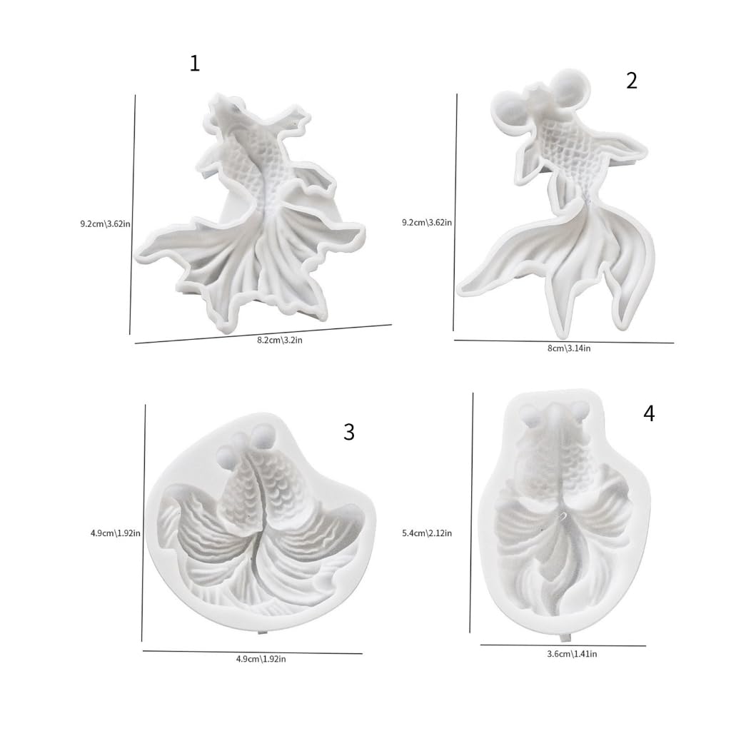 Stampo In Silicone Per Resina A Forma Di Pesce Koi - 2 Pezzi - Ciondoli E Portachiavi Fai Da Te - 2