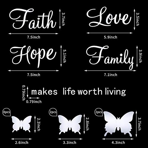 3D Acrylic Mirror Wall Decor Stickers Removable Butterfly Mirror Wall Stickers Diy Faith Makes All Things Possible For Home Office School Teen Dorm Room Mirror Wall Decoration (Silver) #TOP2